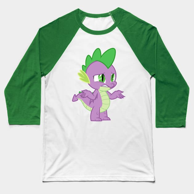 Spike shrugging Baseball T-Shirt by CloudyGlow